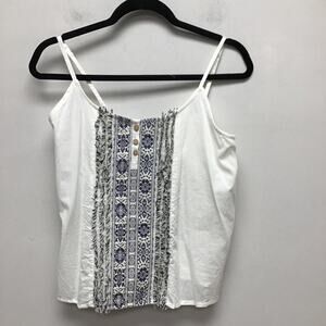 White Crow Womens Shania Blouse Spaghetti Strap Scoop Neck Smocked Embroidered S